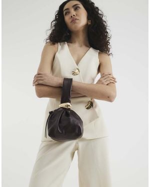 River Island Burgundy Metal Grab Bag - Natural