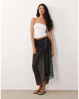 Gina Tricot Chiffon Sarong Skirt - Natural