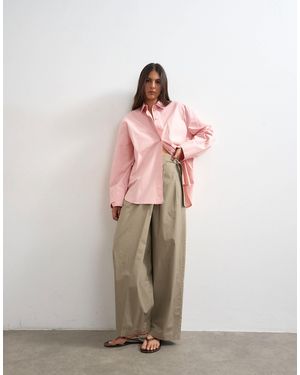 TOPSHOP Smart Casual Techy Wrap Buckle Detail Pants - Pink