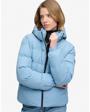 Superdry Hooded Sports Puffer Jacket - Blue