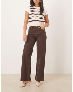 ASOS Vaqueros Dad Marrón De Pernera Ancha De - Neutro