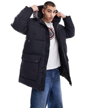 Pretty Green Mountfield Quilted Parka Jacket - Blue