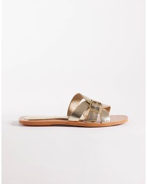ASOS Feature Interlocking Flat Sandals - Metallic