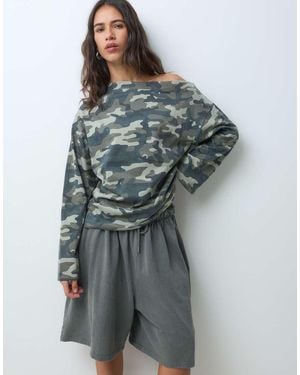 ASOS Top Monospalla Mimetico - Grigio