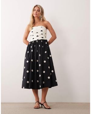 Nobody's Child Petite Felicity Cotton Bandeau Midi Dress - Black