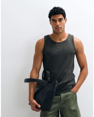 SELECTED Ribbed Tank - Brown
