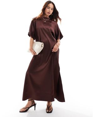 ASOS Satijnen Midi T-Shirt Jurk - Paars
