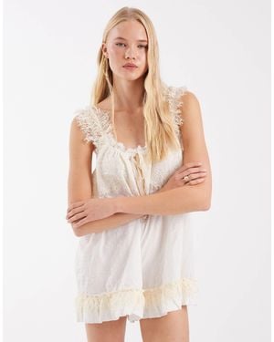 Free People Playsuit wish me luck - Weiß