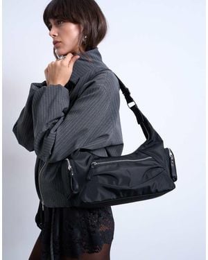 TOPSHOP Bandolera Grande Negra De Nailon Cheryl De - Negro