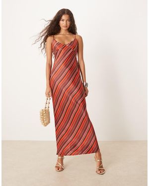 ASOS Satin Tie Back Maxi Dress - Red