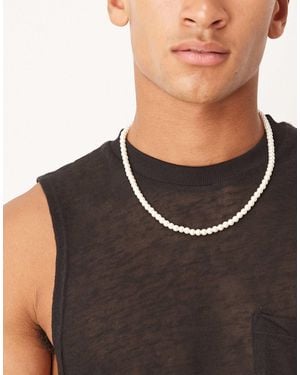 ASOS – festival – kurze halskette mit 6 mm großen kunstperlen aus glas - Schwarz