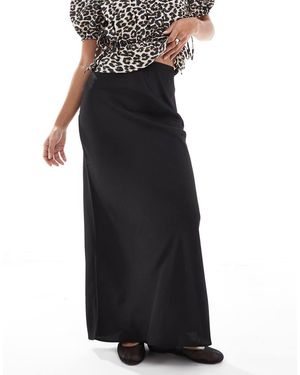 ASOS Satin Bias Maxi Skirt - Black
