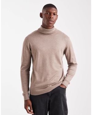 Threadbare Roll Neck Jumper - Natural