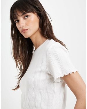 Pieces Lettuce Edge T-shirt - White