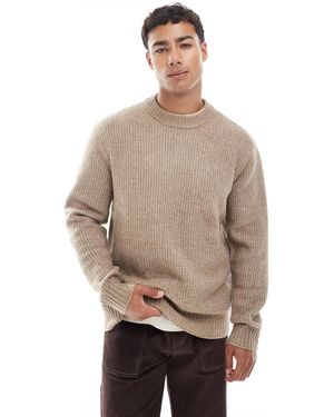 Jack & Jones Oversize Thick Ribbed Sweater - Natural
