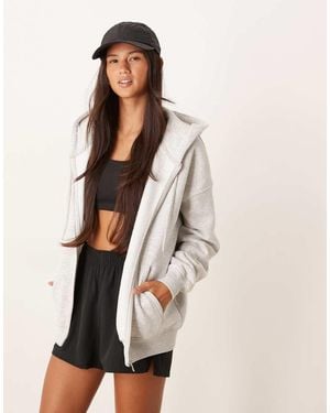 Gina Tricot Felpa Con Cappuccio E Zip - Neutro