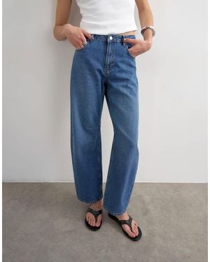 TOPSHOP Barrel High Rise Jeans - Blue