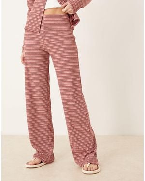 ASOS Stripe Co-ord Wide Leg Trouser - Pink