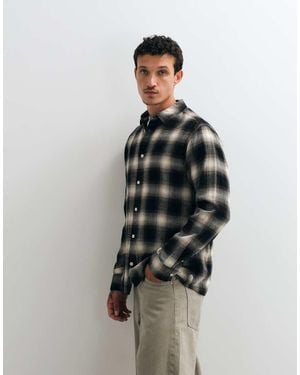 AllSaints Baseline Long Sleeve Logo Checked Shirt - Green