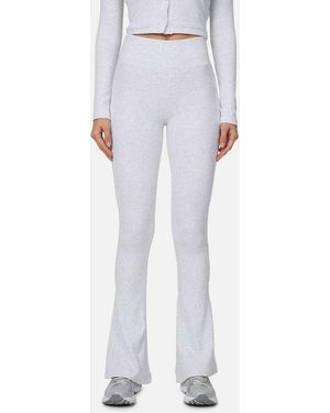 Good For Nothing Flared Ribbed Leggings - White