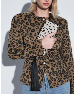 ASOS Clutch mit hartschale im dalmatiner-print - Braun
