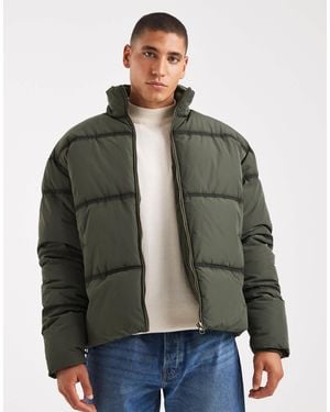 Cotton On – cropped-fit-pufferjacke - Grün