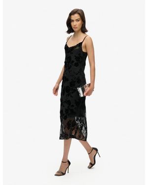 Superdry Devore Cowl Neck Midi Slip Dress - White