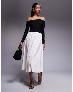 Forever New Bardot Drop Hem Midaxi Dress - Grey