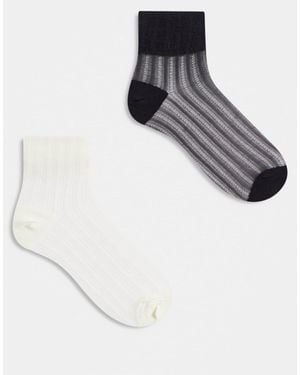 ASOS Pack Of 2 Pairs Sheer Ankle Socks - Gray