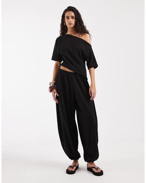 ASOS Oversized Broek Met Ballonpijpen En Textuur - Zwart