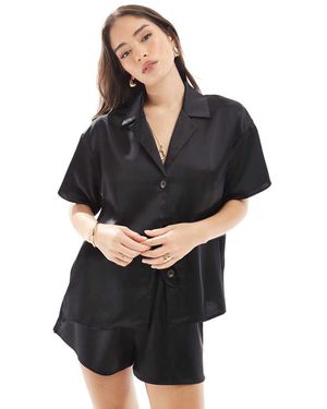 ASOS Satin Shirt Co-ord - Black