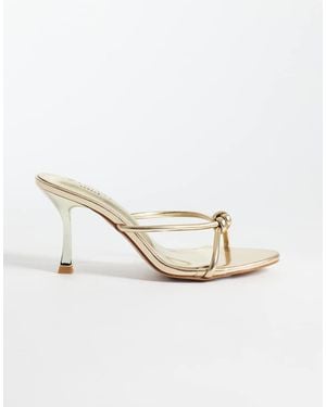 SIMMI Simmi London Maribel Heeled Mule Sandals With Knot - Natural