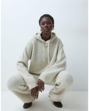 Vero Moda Ensemble coordonné pull à capuche en maille écru - Gris