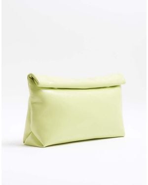 River Island Roll Top Clutch Bag - Yellow
