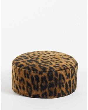 ASOS Pillbox-hut mit leopardenmuster - Braun