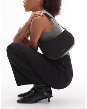 Charles & Keith Agatha Chain-Accent Shoulder Bag - Black