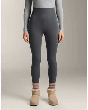 Oysho Super High-rise Seamless Extra-warm Rib Ankle-length leggings 70 Cm - Grey