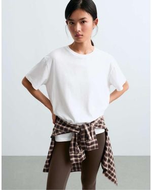 Oysho Oversize Cotton-Blend Short-Sleeved T-Shirt - White