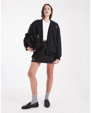 Lacoste Boiled Wool Co-Ord Tennis Skirt - Black