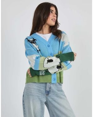 Skinnydip London Shaun The Sheep Knitted Cardigan - Blue