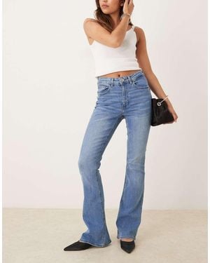Vila Betty Mid Waist Flare Jeans - Blue