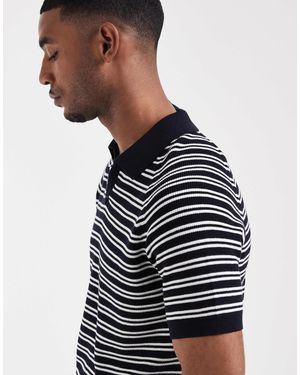 Mango – polo-oberteil aus strick - Blau