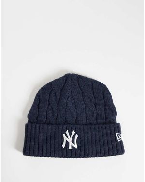 KTZ Ny Yankees Beanie Met Kabels En Omslag - Blauw
