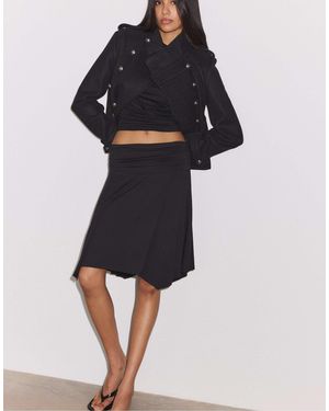 Stradivarius Midirock mit spitzem bund - Blau