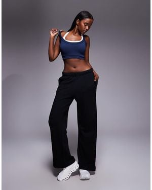 4505 Joggers Negro Lavado De Talle Bajo Y Pernera Ancha De Algodón Grueso De 420 G/M² Rest Day De - Azul