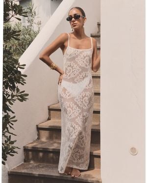 4th & Reckless X Luana Barron Agnes Crochet Maxi Beach Dress - Natural
