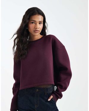 Miss Selfridge Lace Hem Sweatshirt - Purple