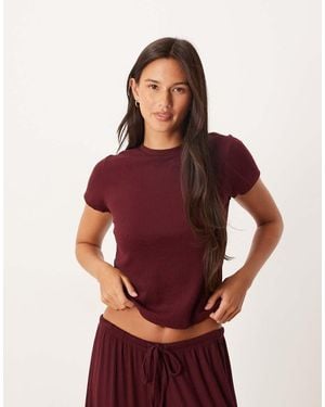 ASOS Lounge Mix & Match Ribbed Baby Tee - Red