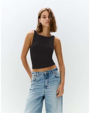 Pull&Bear Basic Tank Top - Blue