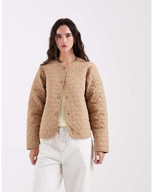 ONLY Heart Quilted Jacket - Natural